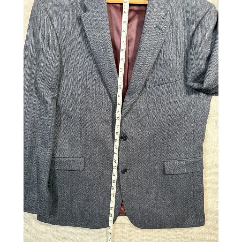 TOMMY HILFIGER Men's 44R Gray Tweed Wool Blazer Sport Coat Jacket Preppy Classic